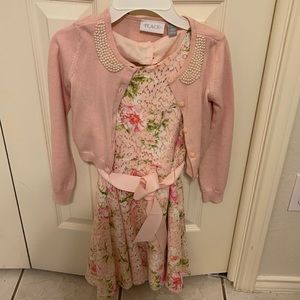 Girls lace dress and cardigan